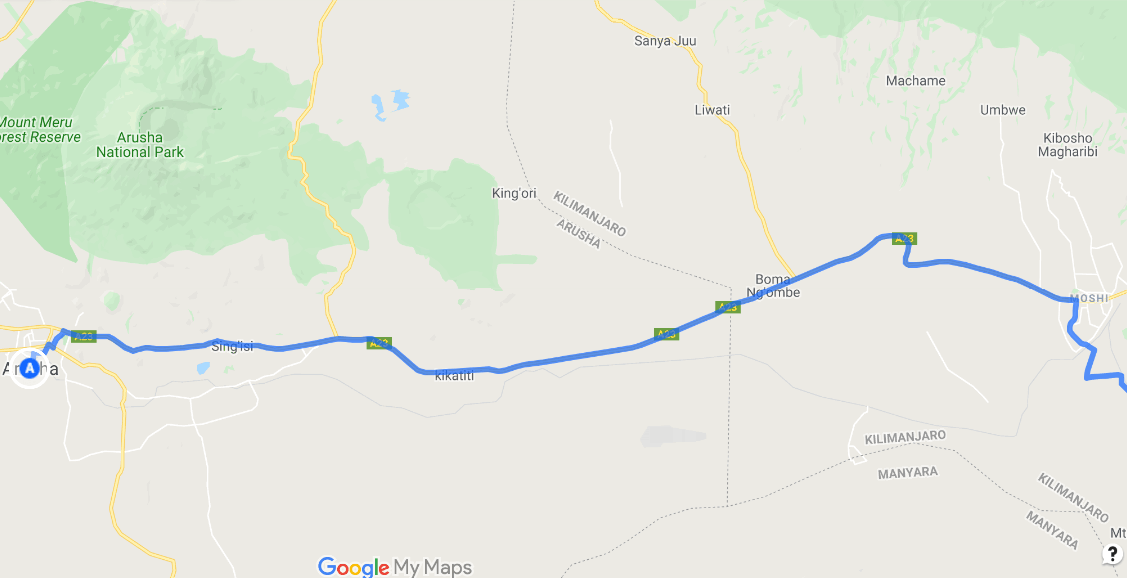 Taxi Transfer Arusha Moshi